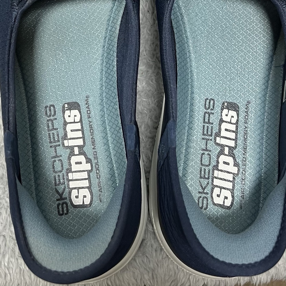 Skechers Slip Ins On The Go Flex Top Notch Shoes 9.5 Navy Blue Handsfree Comfort - Picture 8 of 10